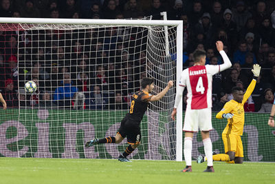 AMSTERDAM, 10-12-2019 , JohanCruyff Arena, season 2019 / 2020 of the UEFA Champions League between Ajax and FC Valencia. Valencia scores the 0-1