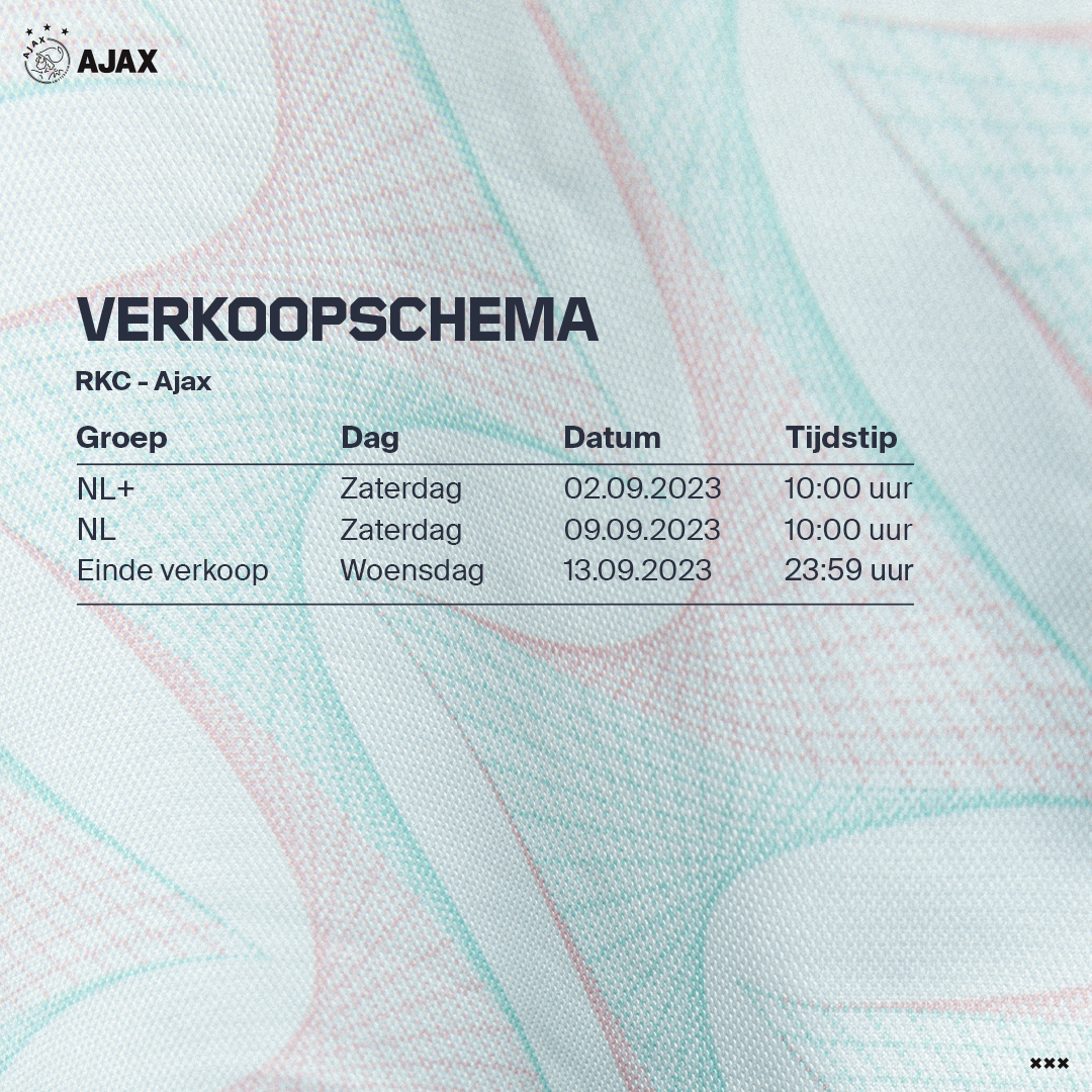 Ajax Verkoopschema Rkc Ajax