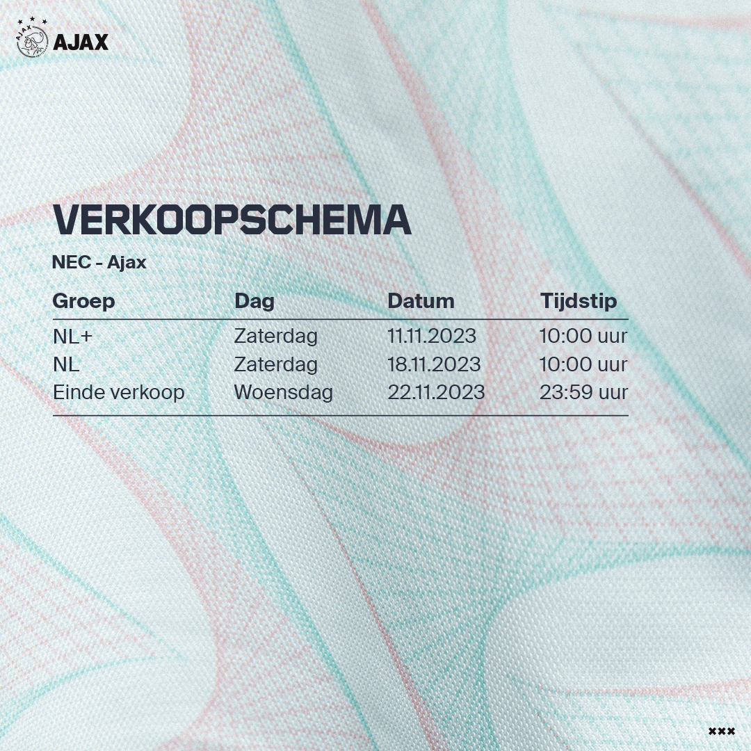 Ajax Verkoopschema Necpng