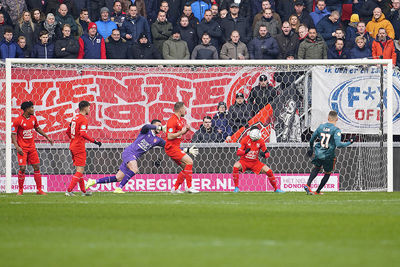 ENSCHEDE, 01-12-2019 , Stadium Grolsch Veste, season 2019 / 2020 . Dutch Eredivisie Football. Ajax player Noa Lang scoring the 2-1 during the game FC Twente - Ajax.