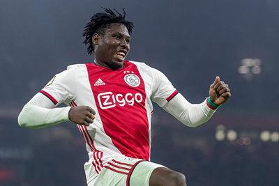 AMSTERDAM, 22-01-2020, Johan Cruijff Arena, KNVB Beker season 2019 / 2020 Player of Ajax Lassina Traore celebrates 6-0 during the game Ajax - Spakenburg