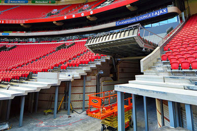 Stukje techniek hoor! De hoeken kunnen omhoog en omlaag. © Johan Cruijff Arena