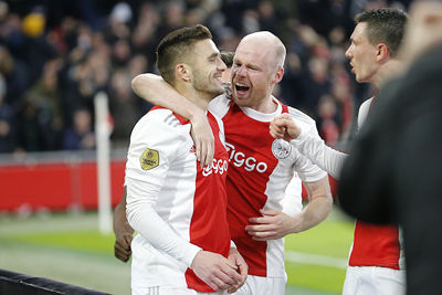 Klaassen is nooit ver weg als er wordt gejuicht. © De Brouwer