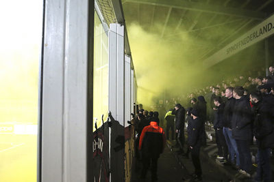 De 2-0-voorsprong Ajax gaat hier in rook op, zeg maar. © De Brouwer