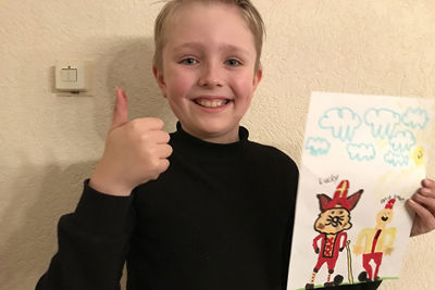 Duim omhoog voor Levi IJzerman en zijn tekening! © Levi